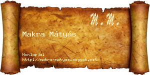 Makra Mátyás névjegykártya
